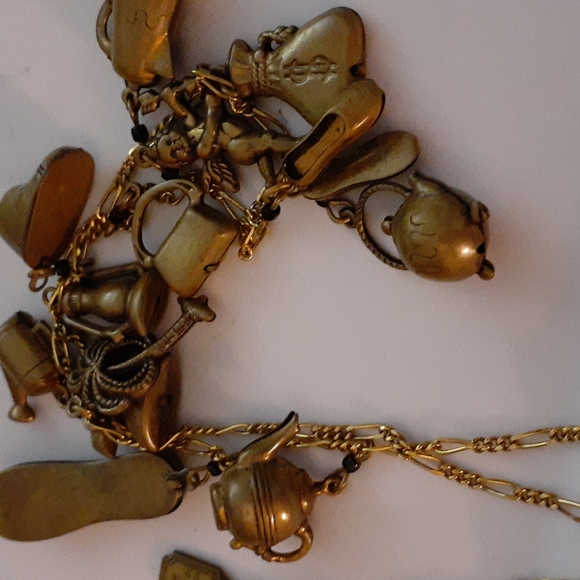 VTG💖 Pididdly Links REAL Brass Charm Necklace - Picture 12 of 12